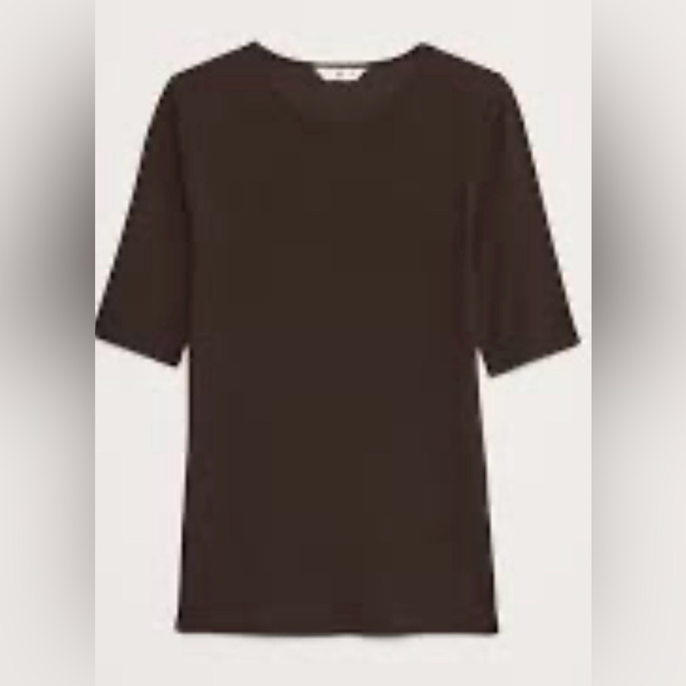 NWT Banana Republic Ribbed Elbow Sleeve Elevated T-Shirt Size XL